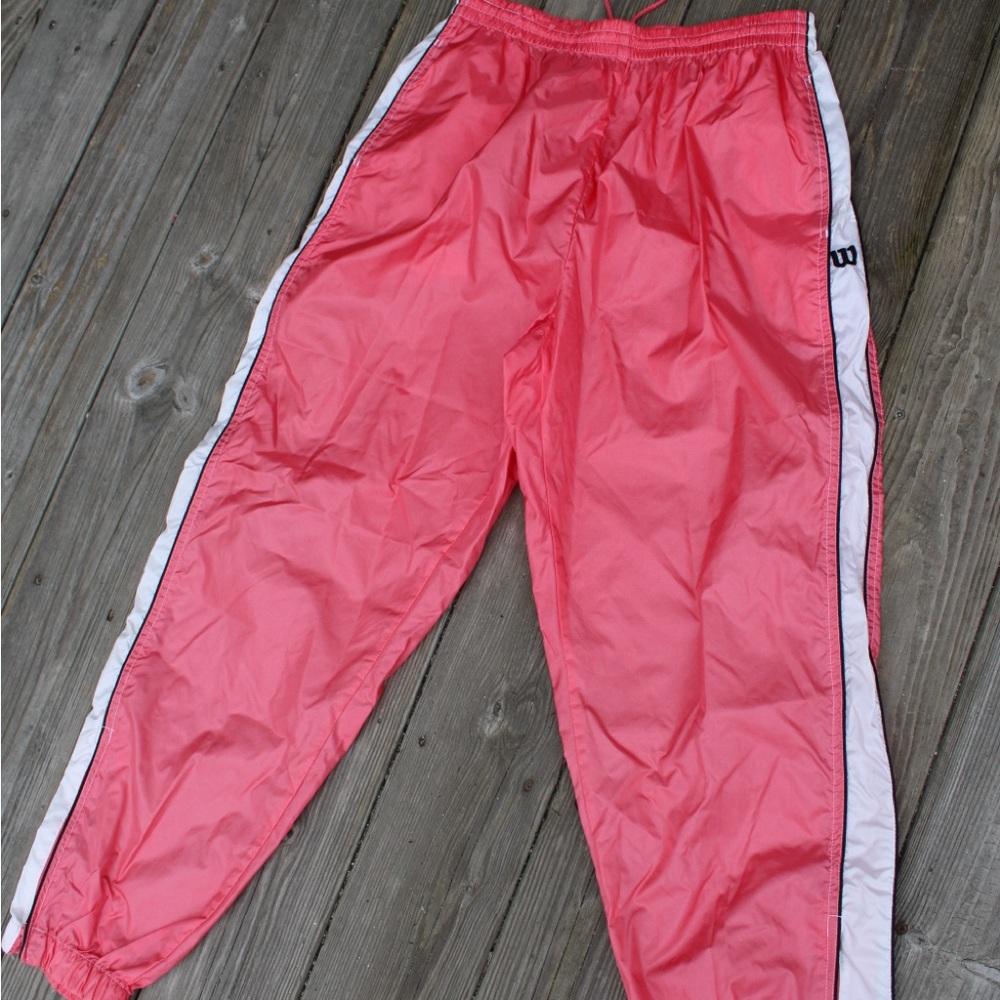 Wilson Pink and White Joggers with Elastic Waistband